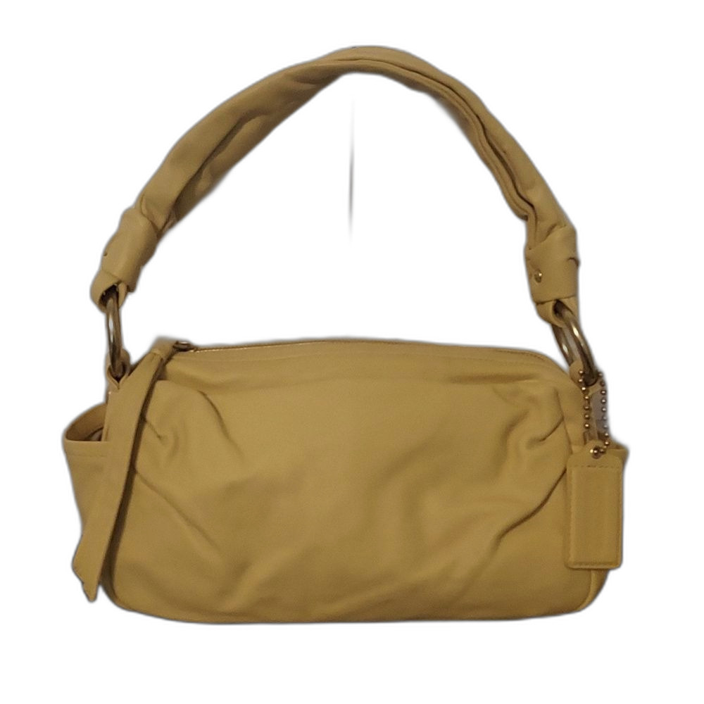 Coach Parker leather shoulder bag satchel butter yellow east west slouchy bag
